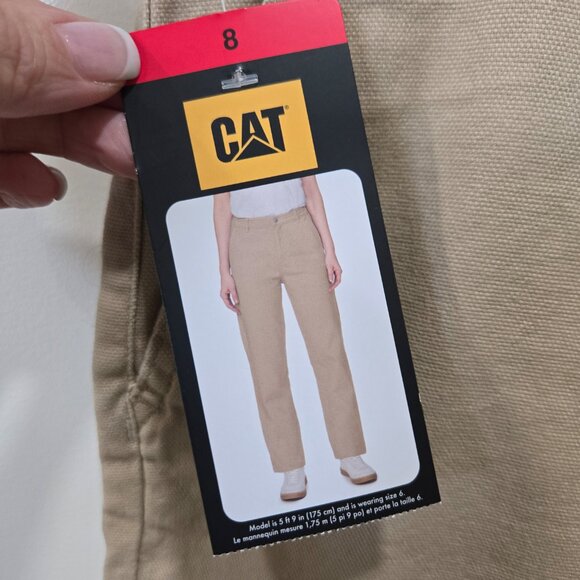 Cat Womens Beige Denim Cotton Work Pants Size 8 - Picture 11 of 14